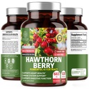 N1N Premium Hawthorn Berry Capsule [Max Putere, 2660mg] Toate naturale Hawthorn extract Supliment pentru a sprijini imunitatea, 120 Caps