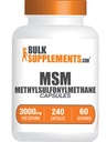 BulkSupplements.com Capsule MSM - Metilsulfonilmetan, MSM 3000mg - Suplimente comune, gluten gratuit, 4 capsule per Serving, 240 Count (Pachet de 1)