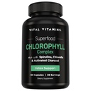 Vitamine vitale Pastile Clorofile - Body Deodorizant Supliment - Made with Spirulina, Chlorella, Organic Perechi, Mint, & activat Charcoal - Defeat Odor Natural - pentru femei si barbati - 60 Capsule