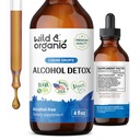 Dezintoxicare Wild & organică de alcool picături - ficat și rinichi Curățați cu muls de lapte, Chanca Piedra Stone Breaker - Complex antialcool pentru ficat Cleanse Detox - Vegan, fără zahăr și aditivi - 4 fl oz