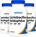 Nutricost Lactobacillus Acidophilus 10 miliarde CFU, 120 capsule vegetale - Probiotic (3 flacoane)
