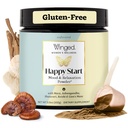 Winged Wellness Happy Start, Mood Boosing Drink Mix Powder pentru femei - Happy Mind & Hormonial Health, Mood Supplement with Red Maca, Ashwagandha, Ciuperci & More - Ciocolată, 30 Serviri