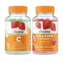 Vitamina vie C 1050mg + Colagen & Vitamina C, Gummie Bundle - mare Tasting, Suplimentul de vitamine, Gluten gratuit, OMG gratuit, Gummy masticabil