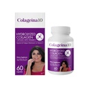 Colagena 10 Capsule de colagen hidrolizate cu vitamina C - Supliment alimentar anti-îmbătrânire pentru piele sănătoasă, păr, unghii, articulații și oase - 60 Conte
