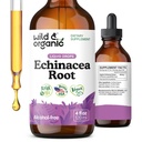 Picăturile de echinacea sălbatică și organică - Suplimentul de sprijin imun cu Echinacea Angustifolia - Extract de rădăcini lichide Tinctură - Vegan, zahăr și alcool-Free - 4 fl oz