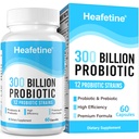 300 miliarde CFU Probiotice pentru femei si barbati - 12 tulpini + 3 prebiotice organice, Probiotice pentru sanatate digestiva si imuna, sanatate si balonare, sanatate guta pentru femei si barbati - 60 capsule