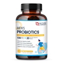 Natura Probiotice ŢINTĂ pentru bărbaţi Digestive Sănătate cu enzime & Prebiotice, 100 Miliarde CFU, Bărbaţii Probiotice cu Saw Palmetto & Cranberry pentru Prostate & Tract urinar Sănătate, 90 VeggieCapsules
