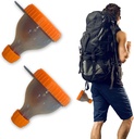 2Pack Pudră de proteine Container pentru a merge Funneluri suplimentare portabile pentru umplerea sticlelor cu pulbere de proteine Compartiment Pastila de stocare, mare pentru antrenament, Călătorie, la-Go, Fitness(Orange