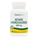NaturesPlus Betaine HCl (Hydrochloride) - 600 mg, 90 comprimate - Digestive Supplement de suport, Relieves Simptome de pirozis ocazionale & indigestie - hipoalergice, gluten-free - 90 Serviri