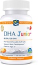 Nordic Naturals Pro DHA Junior, Strawberry - 180 Mini Gels Soft Chewable - 250 mg Total Omega-3s cu EPA & DHA - Dezvoltarea creierului și funcția vizuală - Non-GMO - 45 Servings