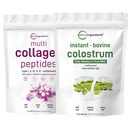 Micro Ingrediente Multi Colagen Pudră de proteine 2 Lire și praf de colostru instant Bundle 2 Pachet de iarbă-Fed Colagen Peptides 
