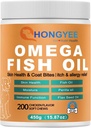 Piele & Coat Care Omega 3 Chews moale pentru animale de companie -Pish ulei pentru câini sănătos Piele 
