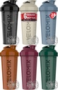 VELOMIX -6 PACK- 28 oz Proteine Shaker flacon pentru amestecuri de proteine - 6x sârmă Whisk 
