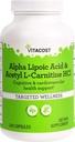 Vitacost Alpha Acid lipoic & Acetil L-Carnitina HCl -- 1600 mg per portie - 240 Capsule de Vitacost Brand