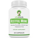 VitaMonk Melatonin Ajutor de somn gratuit cu magneziu, GABA, Teanină și Apigenin - Ajutor de somn natural fără melatonină, Ajutoare de somn naturale pentru adulți, Pastile de dormit pentru adulți, SIDA pentru adulți