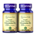 Puritan's Pride Premium SunviteTM Mega-Potenţă Vitamina D3 10.000 UI, Supliment alimentar pentru oase sănătoase, Teeth, şi Sistemul imunitar de sprijin, 100 Rapid de eliberare Softgels