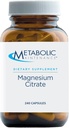 Întreţinerea metabolică Capsulele cu citrat de magneziu - Supliment de magneziu pentru calm, somn, suport muscular şi gastrointestinal - cu vitamina C (240 capsule)