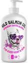 Ulei de somon sălbatic din Alaska pentru câini și pisici - pește pur Omega 3 6 9 EPA lichid DHA acidi grasi - Skin & Coat Supliment - susține funcția comună, creier, ochi, imune și Heart Health - Made in USA 8 oz