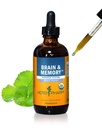 Herb Pharm Brain and Memory lichid Herbal Formula cu Ginkgo pentru memorie și concentrare, 4 Fl Oz