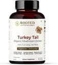 ROOTED Active's Turkey Tail Extract capsule Mushroom sănătate cardiacă, stres relief, ficat. USDA Organic, 35% Beta Glucans, Certified Organic (120 capsule)