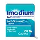 Imodium A-D Diaree Relief Caplete cu clorhidrat de loperamidă, medicamente anti-Diareice pentru a ajuta la controlul simptomelor diareei datorate diareei acute, diareei călătorilor, HSA/FSA eligibile, 24 ct