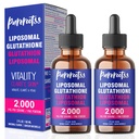 Liposomal Glutatione lichid Supliment (Pachet de 2), 98% Absorbție, cu vitamina C, L-glutatione, 2 Fl Oz pe flacon