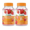 Colagen & Vitamina C şi vitamina D 5000 UI, Gummies Bundle - mare gustare, supliment de vitamine, gluten gratuit, OMG gratuit, gumă de mestecat