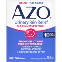 AZO Dureri urinare Relief Putere maximă, Relief rapid de durere UTI, Burning & Urgență, Obiective Sursa de durere, #1 Brand cel mai de încredere, 24 comprimate