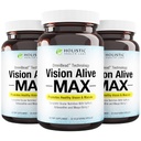 Holistic Health Labs Vision Alive Max cu 8 ingrediente naturale Lutemax® 2020, Afine, afine, c3g de la Black Currant, Maqui Berry, Saffron și Astexanthin (30 Count (Pachet de 3)