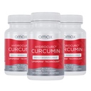 Omax3 HydroCurc Curcumin Softgels, ulei MCT foarte biodisponibil Nanoparticule pentru Potency & Absorbtion, Joint Health, 180 Softgels (3 ambalaj)