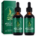 Mullein picături pentru plămâni 4 Fl Oz - Mullein Extract de frunze pentru plămâni cu clorofilă - Supliment natural de plante pentru Lung Curățenie, Suport respirator, Boosts Imunitate, Digestive Wellness