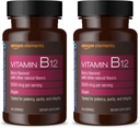 Elemente Amazon Vitamina B12 Metilcobalamină 5000 mcg - Producţia normală de energie şi metabolismul, Suportul sistemului imunitar - 2 luni de aprovizionare, Lozenge cu aromă de Berry, 65 Conte (Pachet de 2)