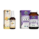 Grădina Vieţii Organice Vitamina Vegană D3 Spray 1000 UI, Suplimente de zinc 30mg - Vitamina C, Imun şi Skin Health