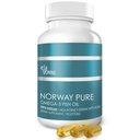 Norvegia Omega-3 ulei de pește Softgels 2,400 mg (90ct) - 4X concentrat EPA & DHA, Triple Distilate, Burpless, Wild Caught, Piele și păr, articulații, Heart Health