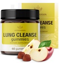 HERBAMAMA Lung Detoxifiere Gummies - Complex de plante cu amestec de ciuperci pentru Lung Cleanse - Supliment de suport respirator Vegan, Non-GMO - 60 Pectin-Based Apple-Flavored Chews
