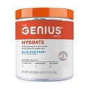 Genius Brand Hydrate - Electrolit Supliment pentru hidratare zilnica - Apa de cocos - Zahar-Free - 8 Minerale esentiale & Nutrients - Non-GMO - Zmeura albastra - 50 Serviri