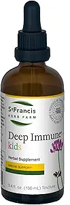 St. Francis Herbal - Tinctură imună profundă pentru copii 100 ml - Suport imunitar natural Booster - Vegetarian - Plante organice