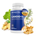 BioMatrix Candid-X Gut Cleanse cu Berberine, Oregano, Caprilat de sodiu, Mușețel, Ghimbir, PAU D'arco, Supliment digestiv pentru bărbați și femei 90 Capsule