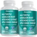 32-in-1 Ficat Cleanse Detoxifiere și reparații cu lapte Thistle, Silymarin, Extract de anghinare, pudră de sfeclă - Gallbladder Supliment cu Active de Sănătate Ficat - 1426mg (180ct, ambalaj de 2)