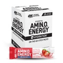 Optimum Nutriție Amino Energy Plus Pachete de hidratare, On-The-Go Energy Powder Packs, Strawberry Burst, 25 Conte