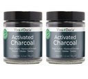 Viva Doria Activated Charcoal Powder, Hardwood Derived, Food Grade, 1.2 Oz Glass Jar (2 Pack)