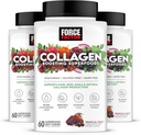 Force FACTOR Colagen Boosing Superfoods, Vegan Colagen Booster pentru femei, Cu Biotin, Acid hialuronic, și vitamina C, pentru păr, piele, unghii, & suport comun, fructe tropicale, 180 Chews moale, 3-Pack