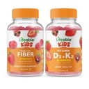 Fibră prebiotică de viață Copii + Vitamina D3 + Vitamina K2 Copii, Gume Bundle - mare Tasting, Suplimentul de vitamine, Gluten gratuit, OMG gratuit, Gummy masticabil