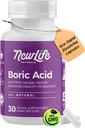 NewLife Naturals - Boric Acid Supozitoare pentru femei pH Balance pastile - 600mg - Feminine Care - Vaginal Odor mâncărime Denaturare BV 