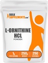 BulkSupplements.com L-Ornithin HCl Powder - Ornithin Supplement, Amino Acids Supplement - Gluten Free, 1g per Serving, 250g (8,8 oz) (Pachet de 1)