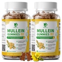 (2 ambalaj) 9 din 1 Gummies Mullein pentru Lung Cleanse & Detoxifiere, Extra Force Mullein Leaf Extract w/Quercetin, Bromelain, Elderberry & Marshmallow pentru respiratorii, Immune & Digestive, Vegan,120 Conte