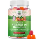 Gume de vitamina D masticabile pentru copii - Delicious Kids Vitamina D 1000 UI Per Servire vitamine Gummy pentru și copii copii de sprijin imun Plus Dinți musculari și de sănătate osoasă - Gelatină arome de fructe libere