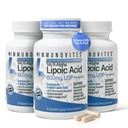Imunovites 3-Pack Stabilized R-Alpha Acid lipoic ((True))) 600mg per Serving [[High Potency & până la 40x Creșterea absorbție]] (Na R-ALA) (Na R-LA) (Na R-Lipoate) (3 flacoane)