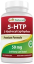 Cele mai bune Naturale 5-HTP 50 mg 120 capsule, 5 capsule HTP susține relaxare și somn odihnitor