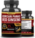 Coreean Panax Red Ginseng, Red Ginseng Suplimente Premium 3140 mg (Ginsenozid 5%) Coreean Red Ginseng Intensive 60 Capsule (Maca Root) Made in USA